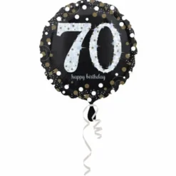 Ballon Holographique Joyeux Anniversaire Argent - 70 ans