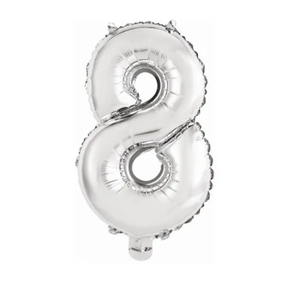 Ballon Métallique à Air - Argent - 40 à 45 cm - Chiffre au Choix