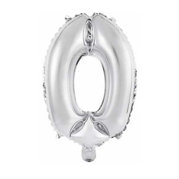 Ballon Métallique à Air - Argent - 40 à 45 cm - Chiffre au Choix