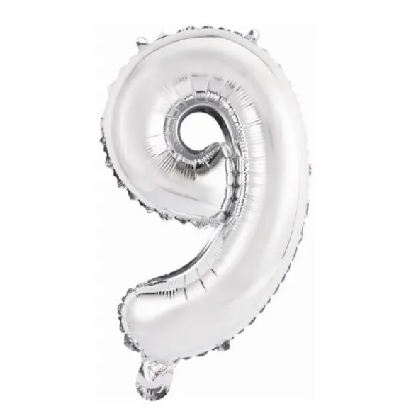 Ballon Métallique à Air - Argent - 40 à 45 cm - Chiffre au Choix