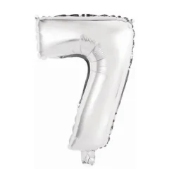 Ballon Métallique à Air - Argent - 40 à 45 cm - Chiffre au Choix