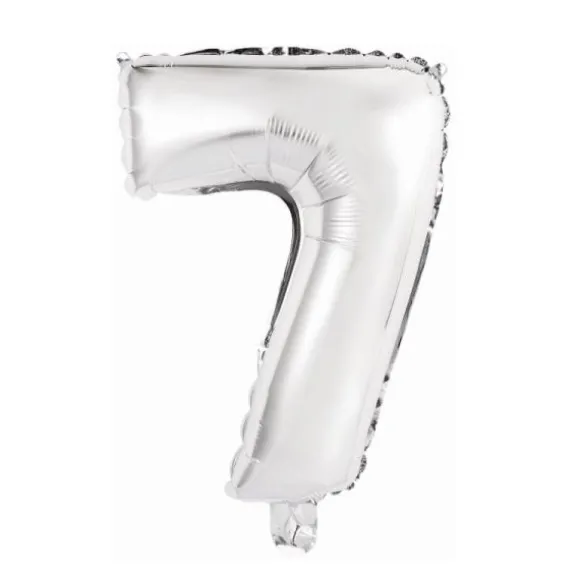 Ballon Métallique à Air - Argent - 40 à 45 cm - Chiffre au Choix