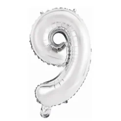 Ballon Métallique à Air - Argent - 40 à 45 cm - Chiffre au Choix