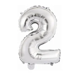 Ballon Métallique à Air - Argent - 40 à 45 cm - Chiffre au Choix