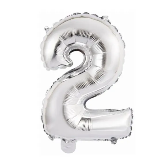 Ballon Métallique à Air - Argent - 40 à 45 cm - Chiffre au Choix