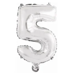Ballon Métallique à Air - Argent - 40 à 45 cm - Chiffre au Choix