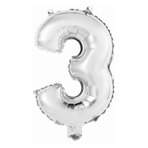 Ballon Métallique à Air - Argent - 40 à 45 cm - Chiffre au Choix