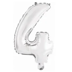 Ballon Métallique à Air - Argent - 40 à 45 cm - Chiffre au Choix
