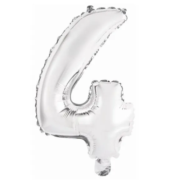 Ballon Métallique à Air - Argent - 40 à 45 cm - Chiffre au Choix