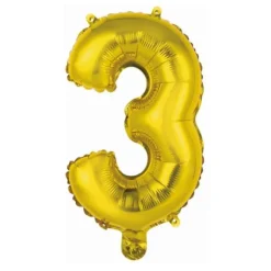 Ballon Métallique à Air - Or - 40 à 45 cm - Chiffre au Choix