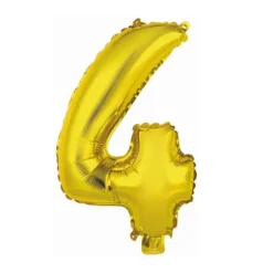Ballon Métallique à Air - Or - 40 à 45 cm - Chiffre au Choix