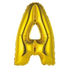 Ballon Métallique à Air - Or - 36 cm - Lettre au Choix