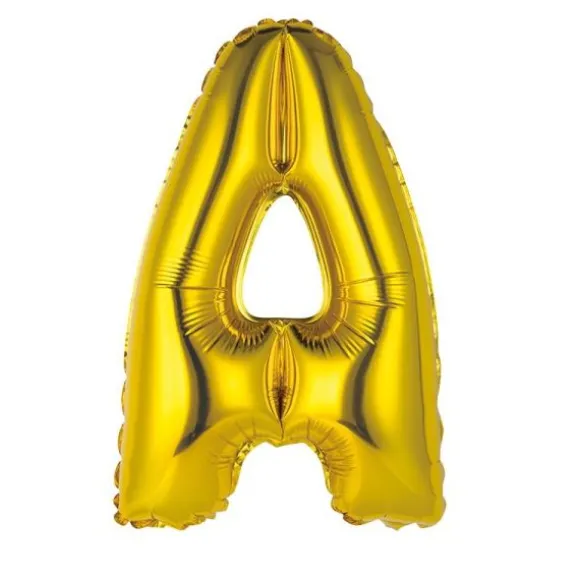 Ballon Métallique à Air - Or - 36 cm - Lettre au Choix
