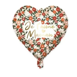 Ballon métallique en forme de cœur - Maman - Collection Maman Chérie