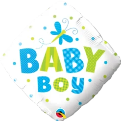 Ballon Métallique Hélium Carré - "Baby Boy"