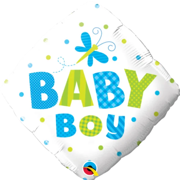 Ballon Métallique Hélium Carré - "Baby Boy"