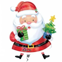 Ballon Métallique Hélium - Père Noël avec Sapin et Cadeaux