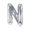 Ballon métallisé en mylar en forme de lettre - Argent - 35 cm - Lettre au choix