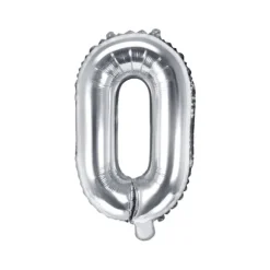 Ballon métallisé en mylar en forme de lettre - Argent - 35 cm - Lettre au choix