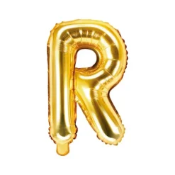 Ballon métallisé en mylar en forme de lettre - Or - 35 cm - Lettre au choix