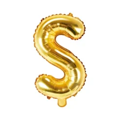 Ballon métallisé en mylar en forme de lettre - Or - 35 cm - Lettre au choix