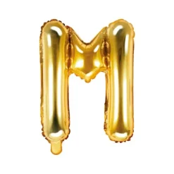 Ballon métallisé en mylar en forme de lettre - Or - 35 cm - Lettre au choix