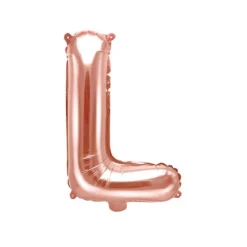 Ballon métallisé en mylar en forme de lettre - Rose Gold - 35 cm - Lettre au choix