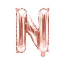 Ballon métallisé en mylar en forme de lettre - Rose Gold - 35 cm - Lettre au choix