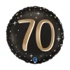 Ballon noir en aluminium arrondi pour anniversaire - Diamètre 46 cm - Âge au choix