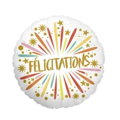 Ballon Rond Hélium 46 cm - Félicitations