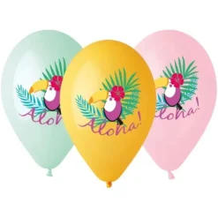 5 Ballons "Aloha Toucan" - 33 cm