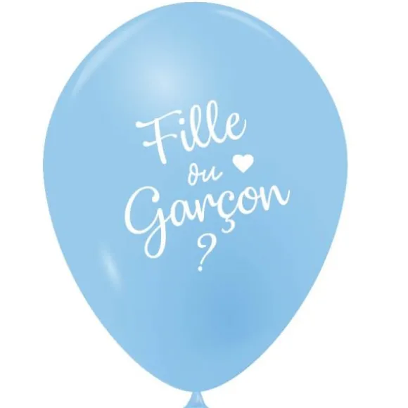 6 Ballons Baby Shower Roses et Bleus