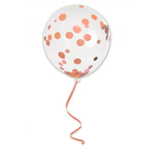 6 Ballons à Confettis avec Ruban - 45 cm - Couleur au Choix