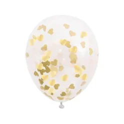 6 Ballons à confettis cœurs - Vive les mariés