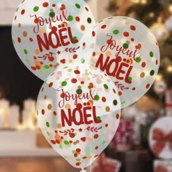6 ballons à confettis - Diamètre 30 cm - Joyeux Noël