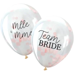 6 ballons à confettis en latex pour EVJF - Diamètre 30 cm