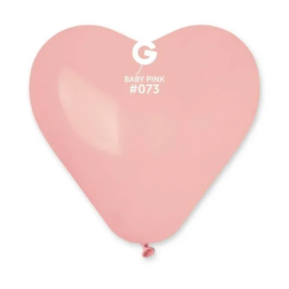 5 Ballons Cœur - 30 cm - Couleur BB Rose
