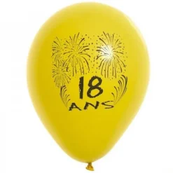 Ballons de Baudruche Anniversaire 18 ans Multicolore
