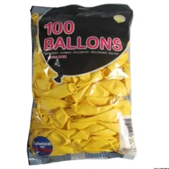 100 Ballons de Baudruche couleur Jaune