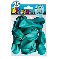25 Ballons de baudruche métallisés - Bleu Ciel