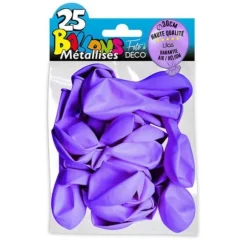25 Ballons de baudruche métallisés - Violet