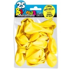 25 Ballons de baudruche métallisés - Jaune