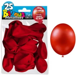 25 Ballons de baudruche métallisés - Rouge