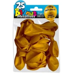 25 Ballons de baudruche métallisés - Doré