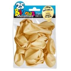 25 Ballons de baudruche métallisés - Ivoire
