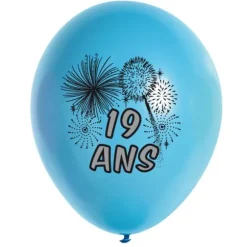 10 Ballons de Baudruche multicolore  19 ans