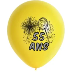 10 Ballons de Baudruche multicolore  55 ans