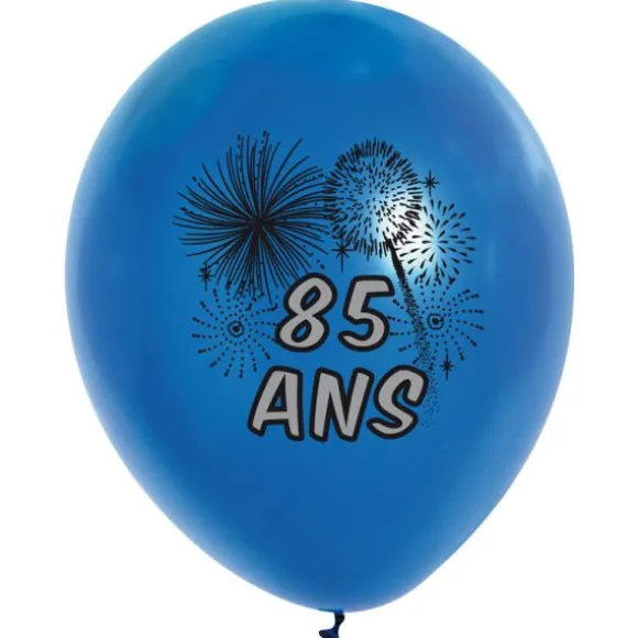 10 Ballons de Baudruche multicolore 85 ans