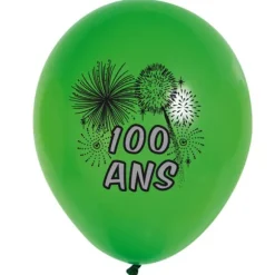 10 Ballons de Baudruche multicolore  100 ans
