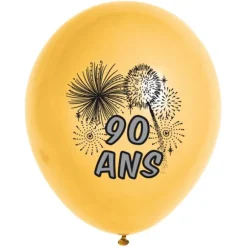 10 Ballons de Baudruche Multicolore Anniversaire 90 ans